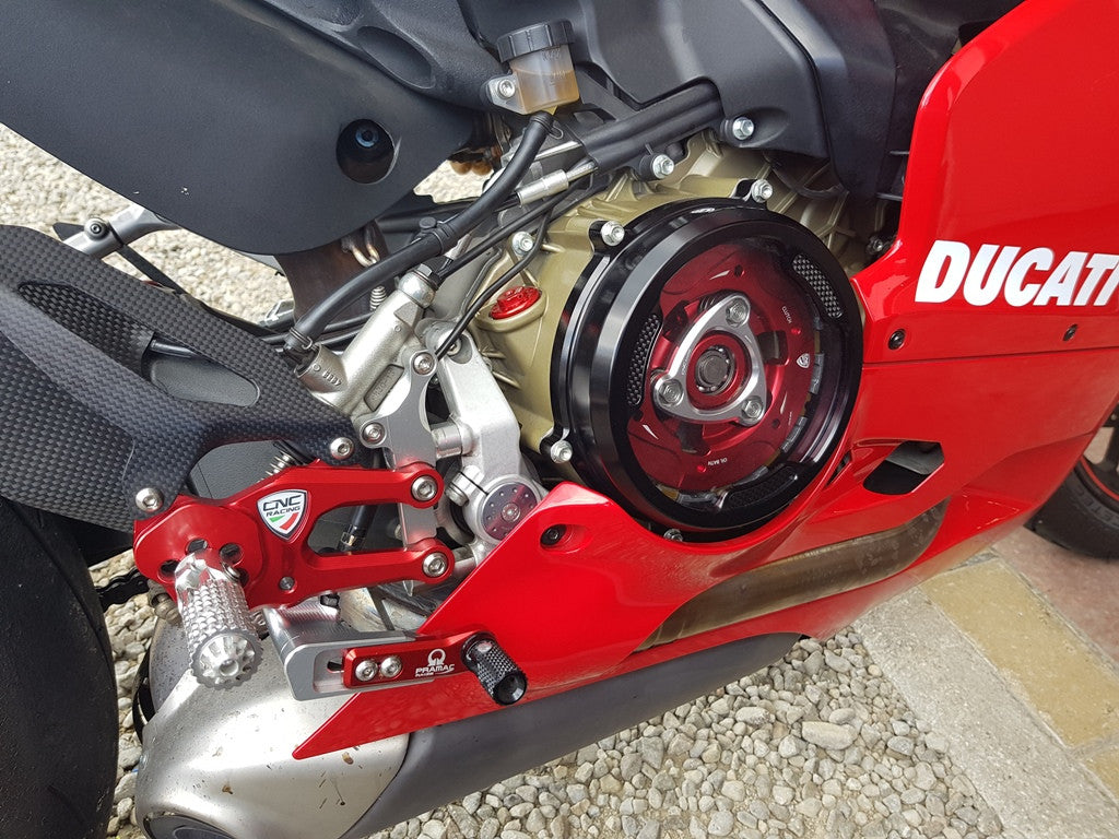CA201 - CNC Racing Clear Wet Clutch Cover With Carbon Inlay for the Ducati Panigale 1299/1199/959  Superleggera (and 899 too with modification)