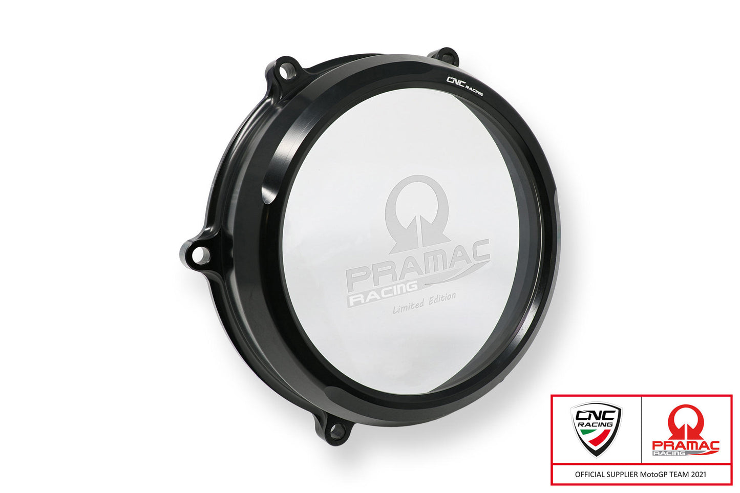 CA200 - CNC Racing PRAMAC RACING LIMITED EDITION Clear Wet Clutch Cover for the Ducati Panigale 1299/1199/959  Superleggera (and 899 too with modification)