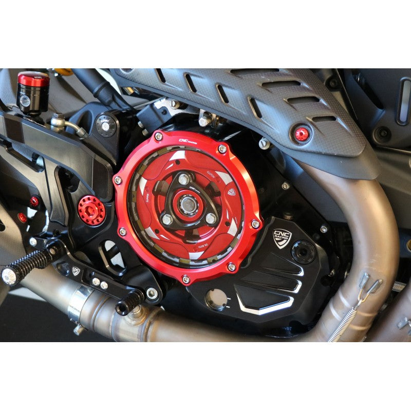 CA504 - CNC Racing Clear Wet Clutch Cover for the Ducati Monster 937 and Multistrada V2
