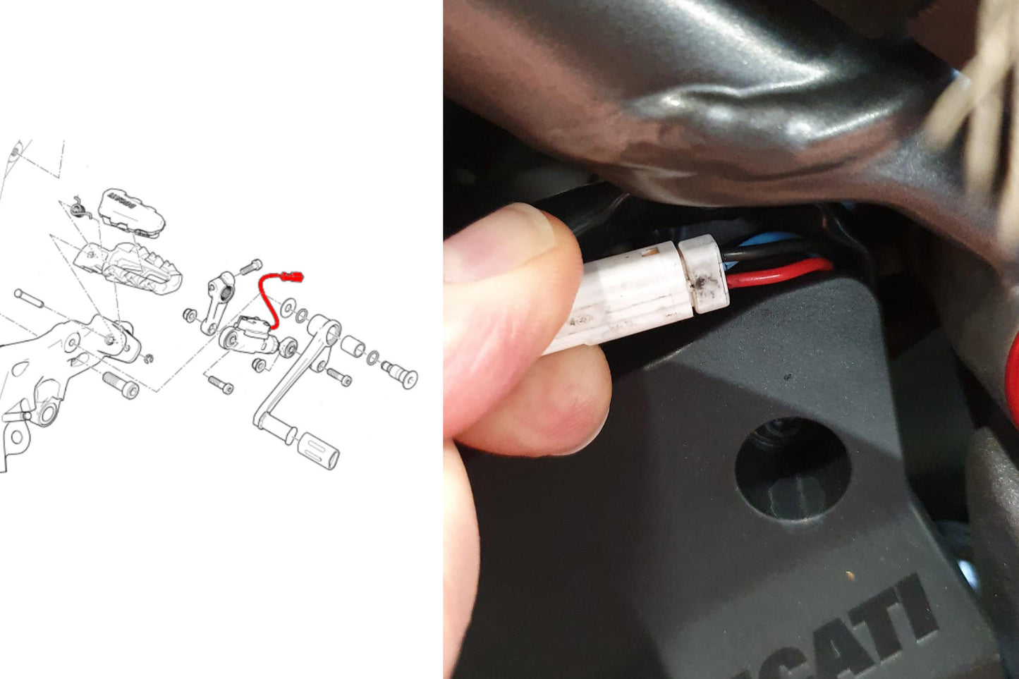 CB005B - CNC Racing Ducati QS Quickshift Reverse Shift Cable for Ducati