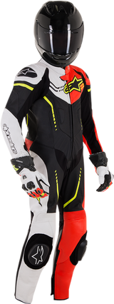 Alpinestars - Youth GP Plus 1-Piece Leather Suit - Black/White/Red Fluorescent/Yellow Fluorescent