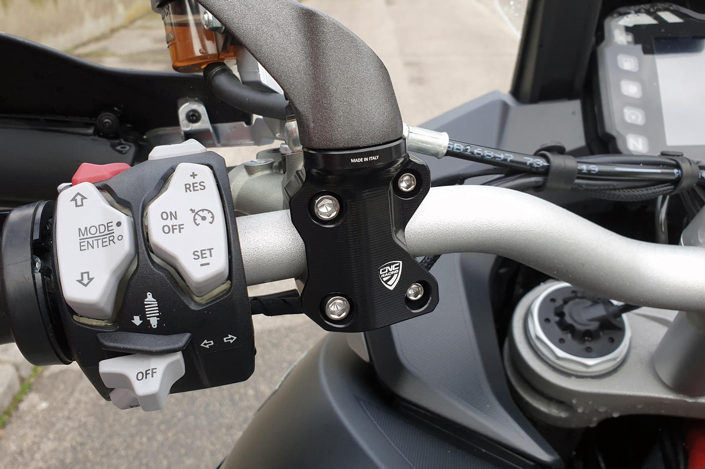 CLOSEOUT - CNC Racing - Billet Left Side Mirror Mount - Multistrada - RED