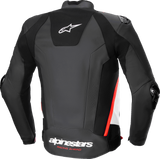 Alpinestars - Missile v3 Leather Jacket - Black/White/Red Fluo