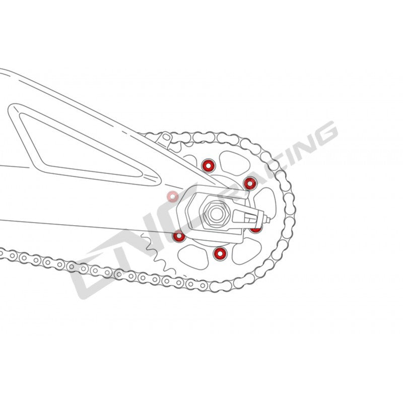 DA387X - CNC Racing Titanium Sprocket Nuts for Ducati, KTM, and Kawasaki (set of 6) - M10x1.25