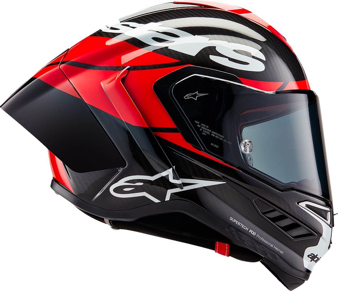 CLOSEOUT OS - Alpinestars - Supertech R10 Helmet - Element - Carbon/Red/White - Size XL