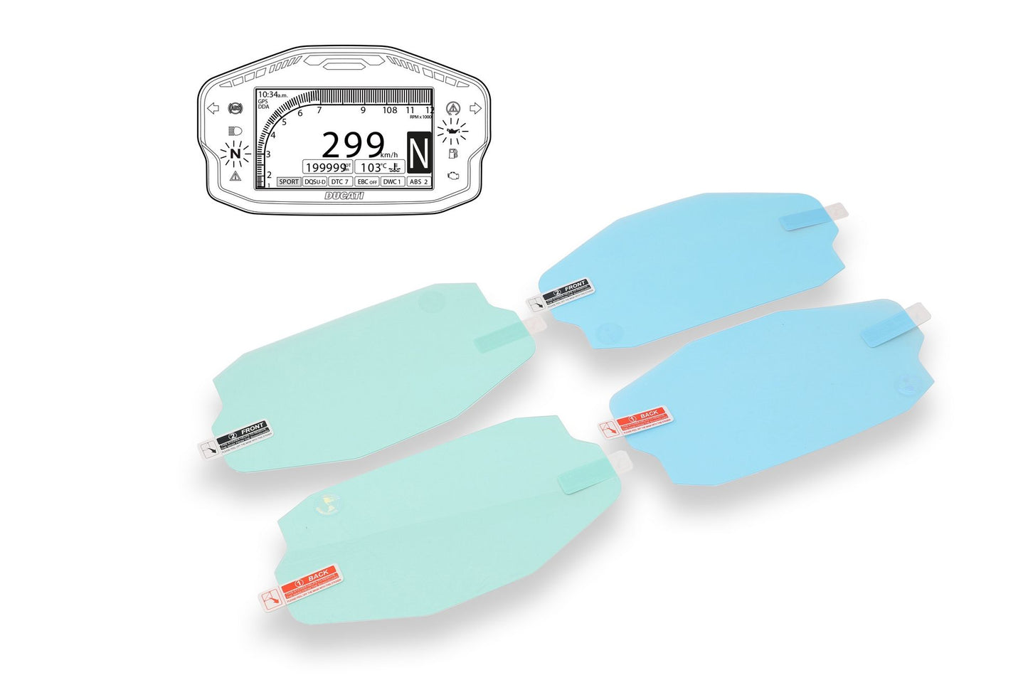 DP001N - CNC Racing Dashboard Screen Protector Kit for the Ducati Panigale 1299 / 1199 / 959 / 899