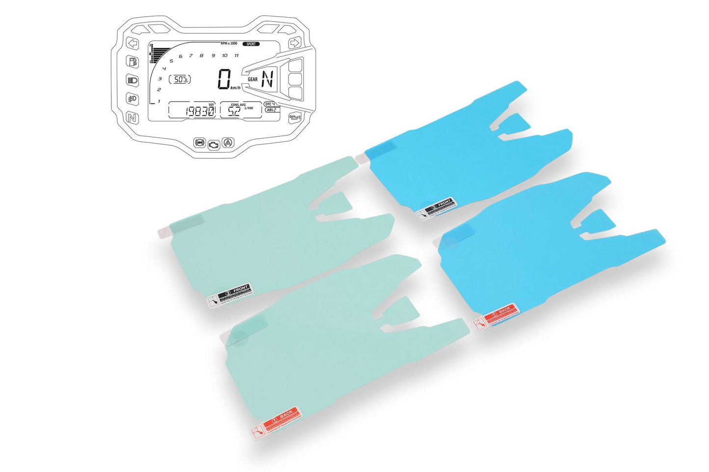 DP002N - CNC Racing Dashboard Screen Protector Kit for the 2015+ Ducati Multistrada 1200, 1260, & 950
