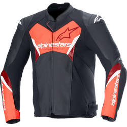 Alpinestars - Faster v3 Airflow Leather Jacket - Black/Red Fluo