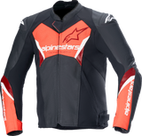 Alpinestars - Faster v3 Airflow Leather Jacket - Black/Red Fluo
