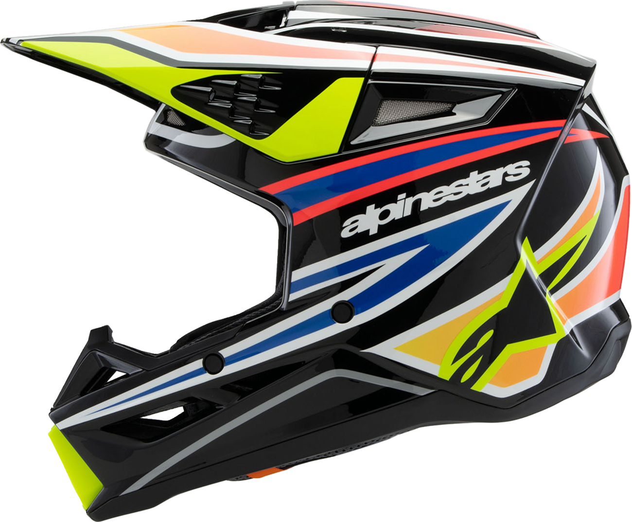 Alpinestars - Youth SM3 Helmet - Wurx - Gloss Black/Yellow Fluo/Blue/Red