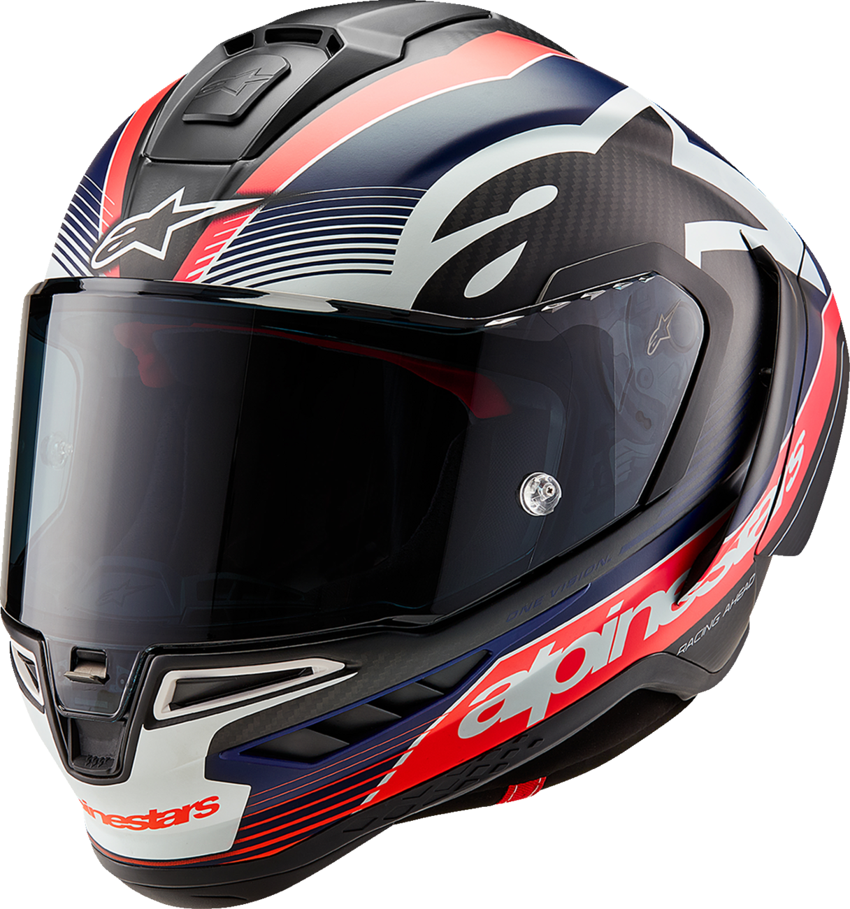 Alpinestars - Supertech R10 Helmet - Team - Matte Black/Carbon Red Fluo/Blue