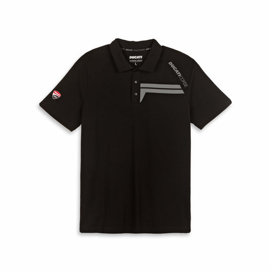98780437 - Ducati DC Stripe Short-Sleeved Polo Shirt - BLACK