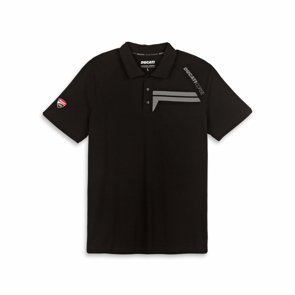 98780437 - Ducati DC Stripe Short-Sleeved Polo Shirt - BLACK
