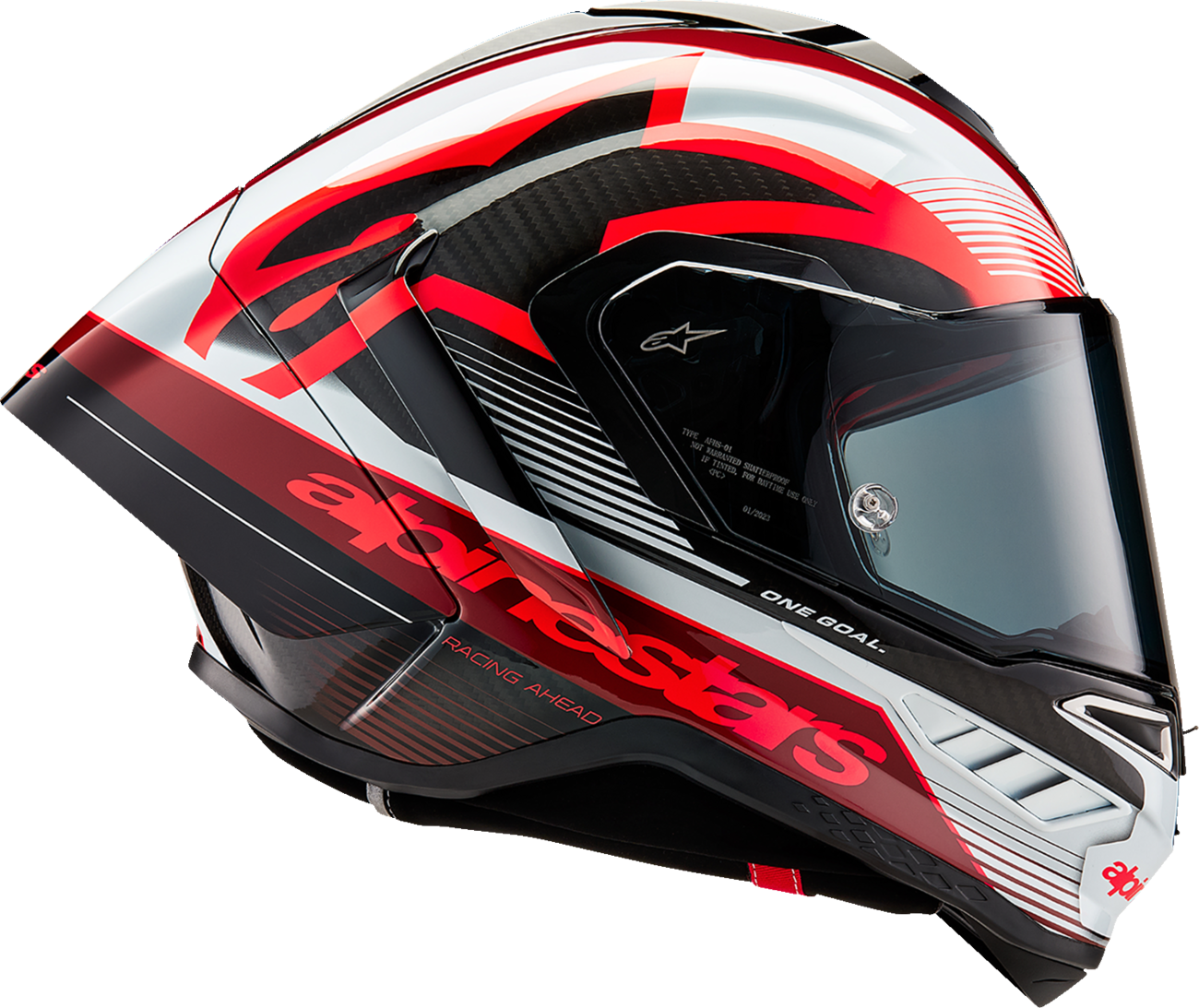 CLOSEOUT OS - Alpinestars - Supertech R10 Helmet - Team - Blk/Red/Wht - Size L