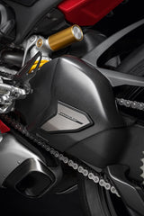 CLOSEOUT OS - Carbon and titanium swing arm cover for Panigale V4