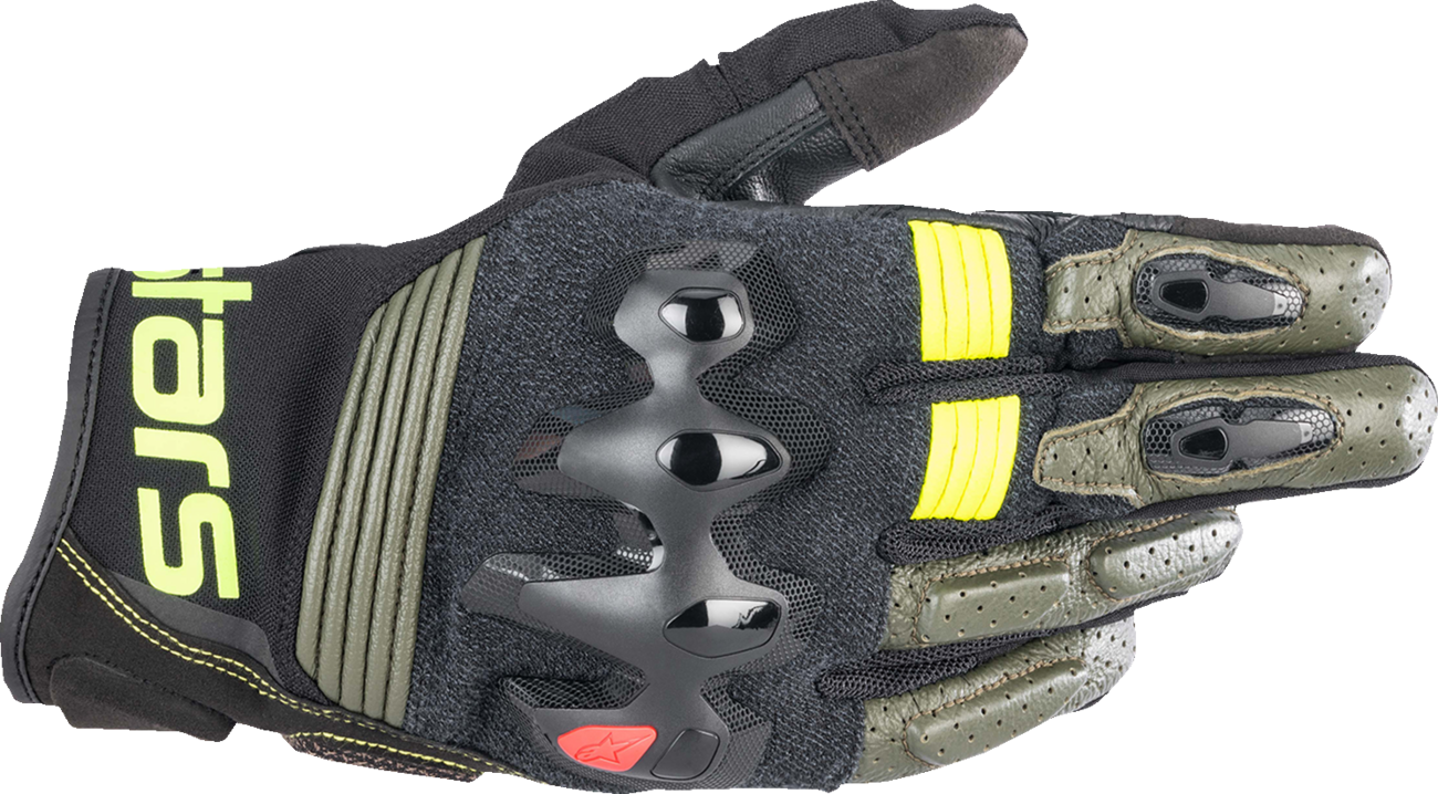 Alpinestars - Halo Gloves - Forest Black/Fluo Yellow