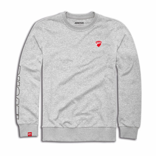 98771204 - Ducati Logo Round-Neck Sweatshirt - Gray