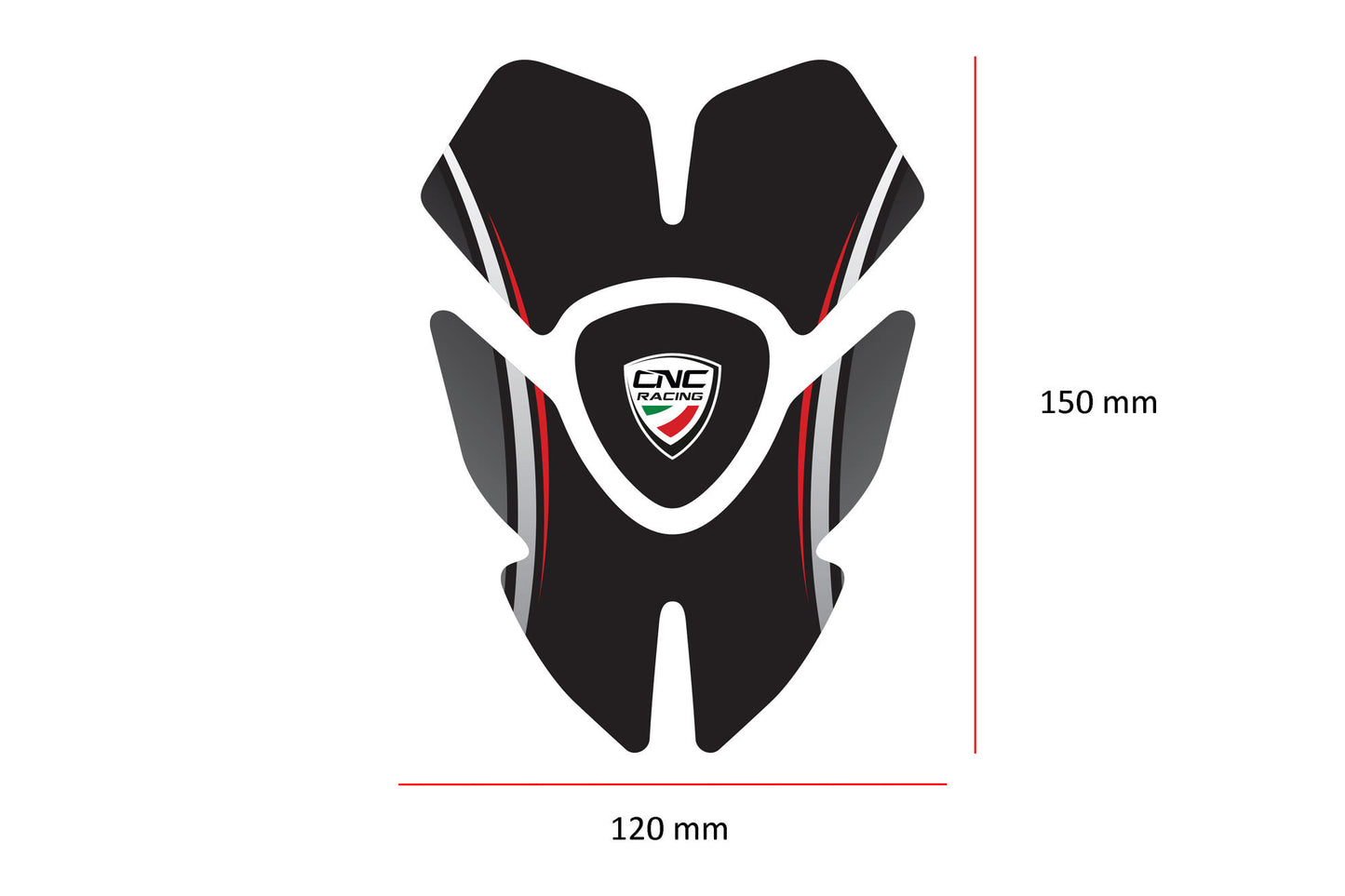 FP001B - CNC Racing Type 1 Fuel Tank Pad / Protector (150mm x 120mm)
