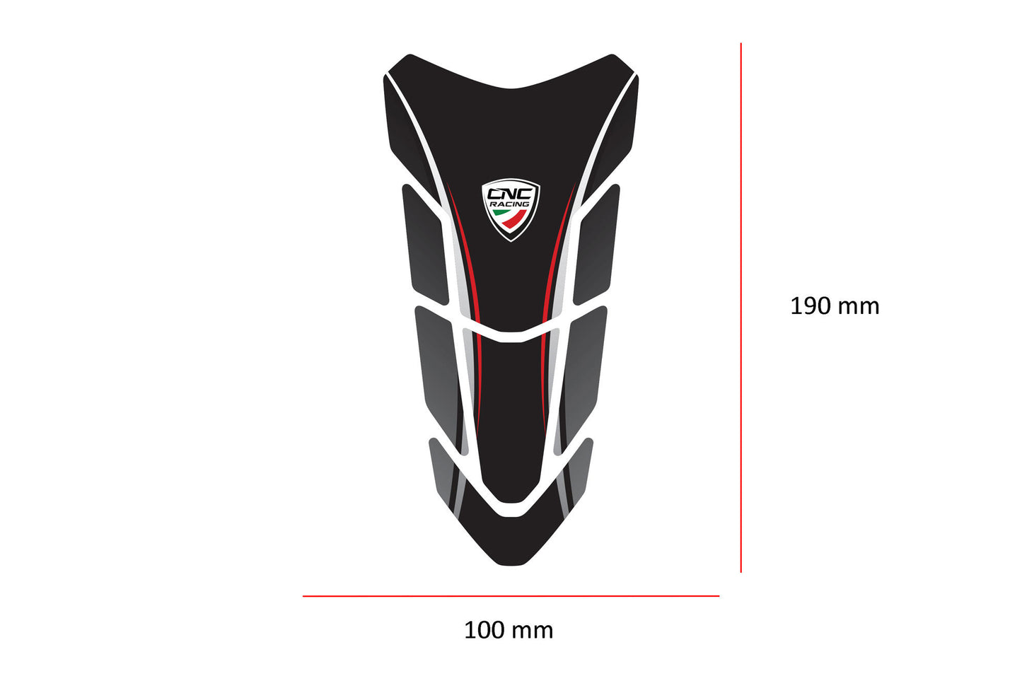 FP004B - CNC Racing Type 4 Fuel Tank Pad / Protector (190mm x 100mm)
