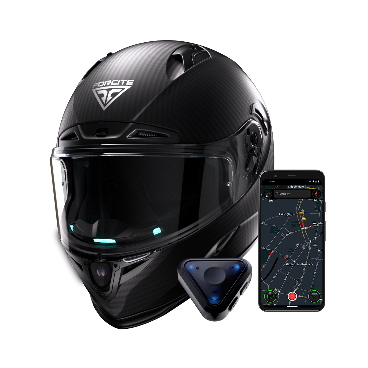 CLOSEOUT - Forcite MK1S Carbon Fiber Smart Helmet - Size S