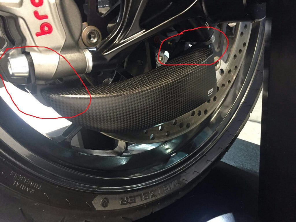 ZAB14B - CNC Racing Mounting kit for Carbon Fiber GP Racing Front Brake Rotor Cooling Ducts For Ducati Diavel V4, and Multistrada 1200S Grantursimo, Pikes Peak, and Touring models (13-14)