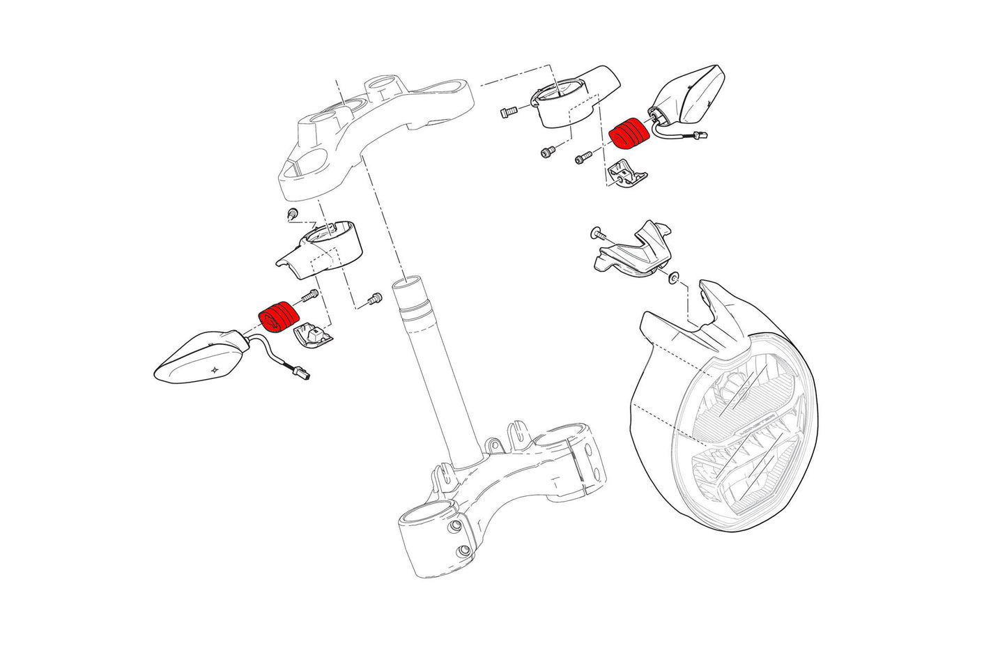 IDA51B - CNC Racing Indicator Adapter Mounts For OE Fender and Front Turn signals- Type 2