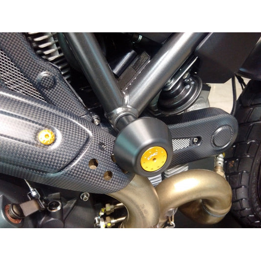 CLOSEOUT OS - CNC Racing Frame Sliders for Ducati Scrambler - Color Black