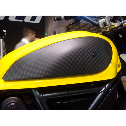 ZA974Y - CNC Racing Carbon Fiber Fuel Tank Side Covers for Ducati Scrambler