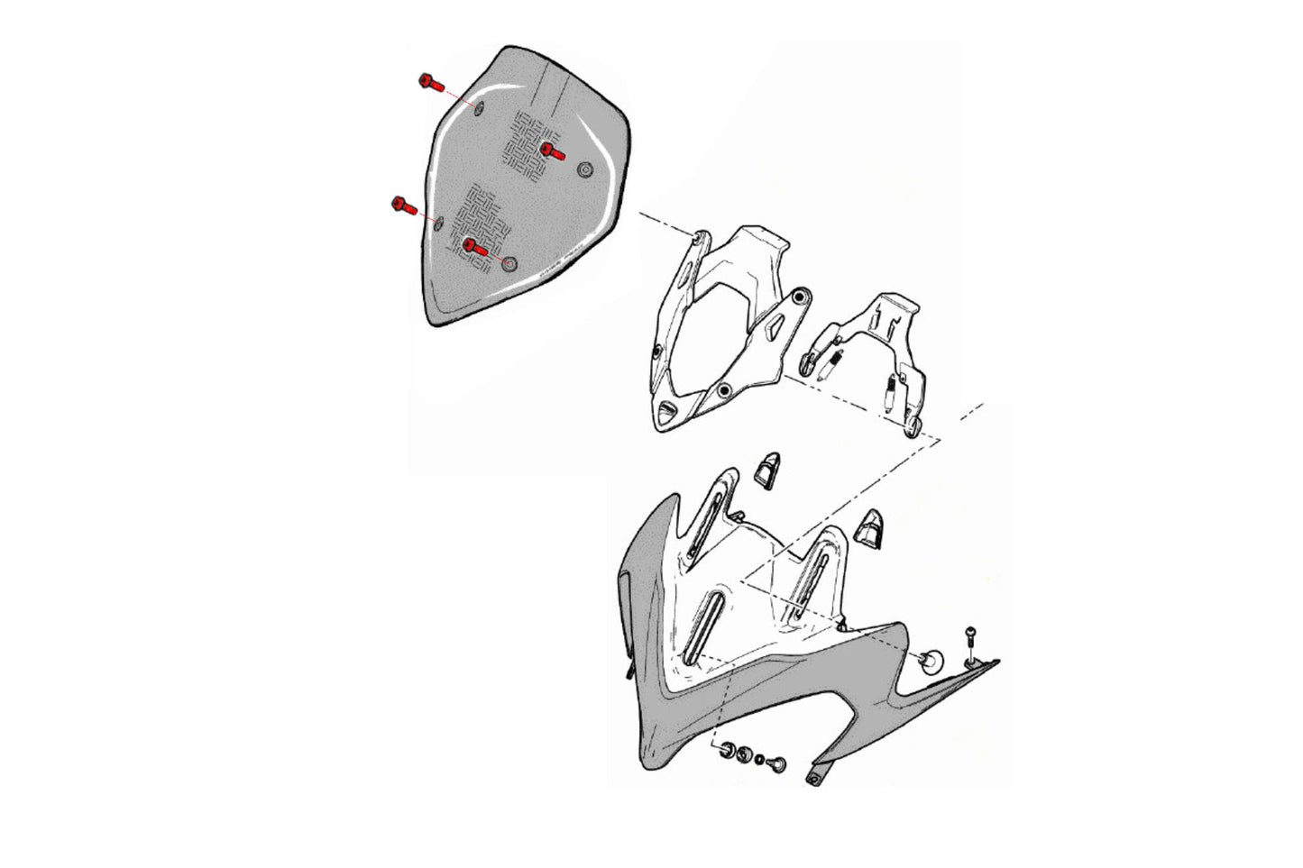 KV462 - CNC Racing Ducati Multistrada 1200 / 1200 S / Sport / Touring (13-14) Bolt Kit for Carbon Windshield