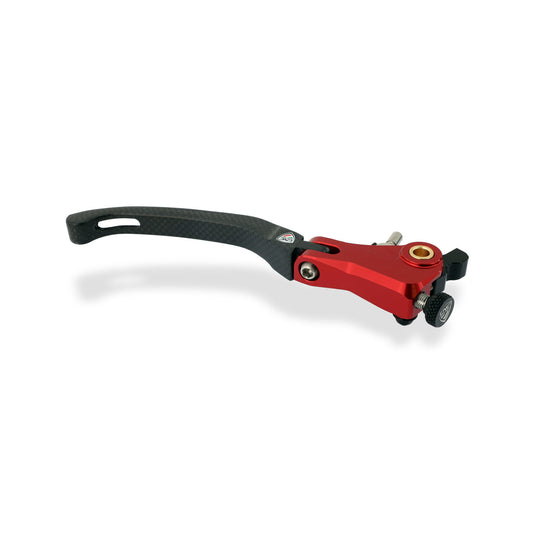 LBR04KR - CNC Racing Carbon Fiber / Billet RED RACE Folding Adjustable Brake Lever for Ducati / MV Agusta F4 RR/RC - 190mm