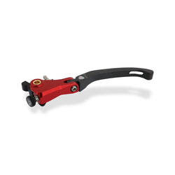 LCR12KR - CNC Racing Carbon Fiber / Billet RED RACE Folding Adjustable Clutch Lever for Aprilia, Ducati, and MV Agusta F4 RR/RC - 190mm