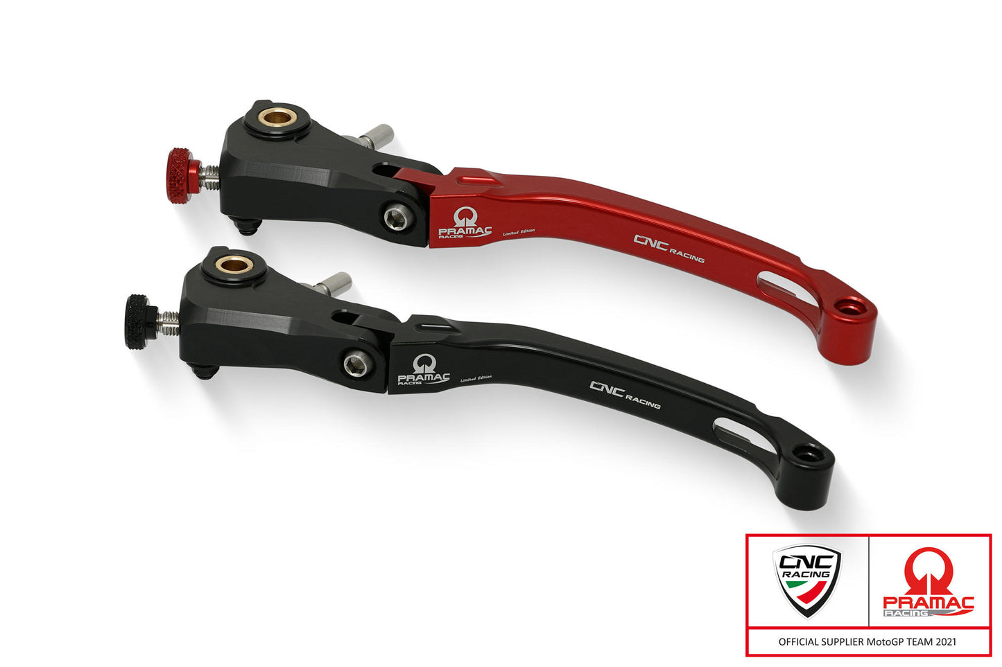LCR49BPR - CNC Racing PRAMAC RACING Limited Edition Billet RACE Folding Adjustable Clutch Lever for the Ducati Multistrada V4 / S / Pikes Peak