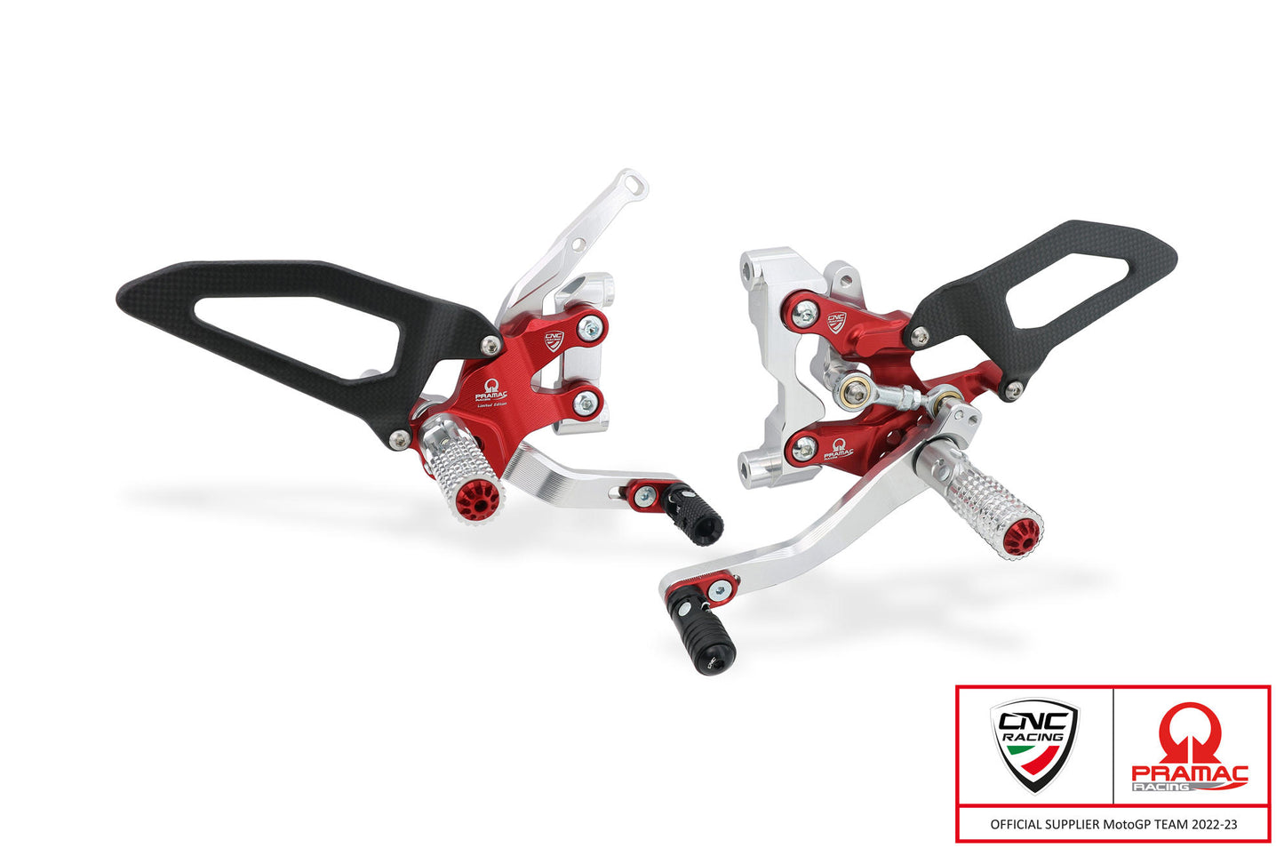 PE411BPR - CNC Racing PRAMAC RACING LIMITED EDITION RPS Adjustable Rearset for the Ducati Streetfighter V2