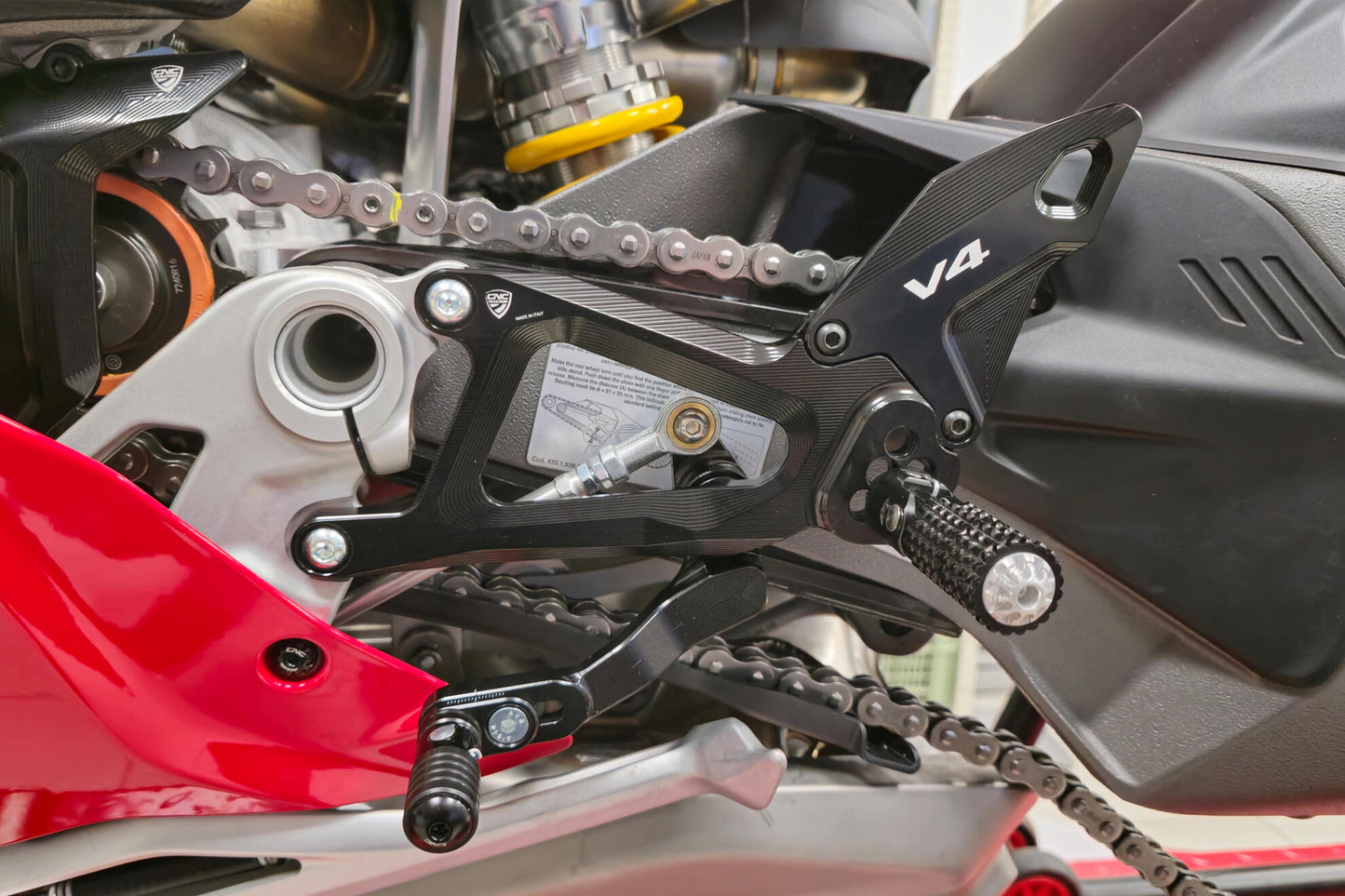 PE414 - CNC Racing Adjustable Rearset for the Ducati Panigale V4 / S (2025+)