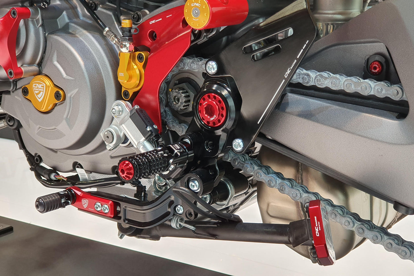 PES04B - CNC Racing Aluminum Heel Guard Kit for OE and CNC Racings' Rearsets For Ducati Hypermotard 950 / SP