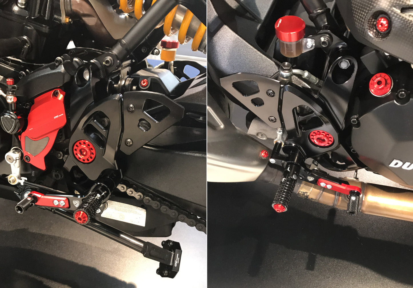 PE444B - CNC Racing Adjustable Rearsets for Ducati Monster 1200R,  2017+ 1200 / S, 2018+ 821, and 2017+ Supersport /S