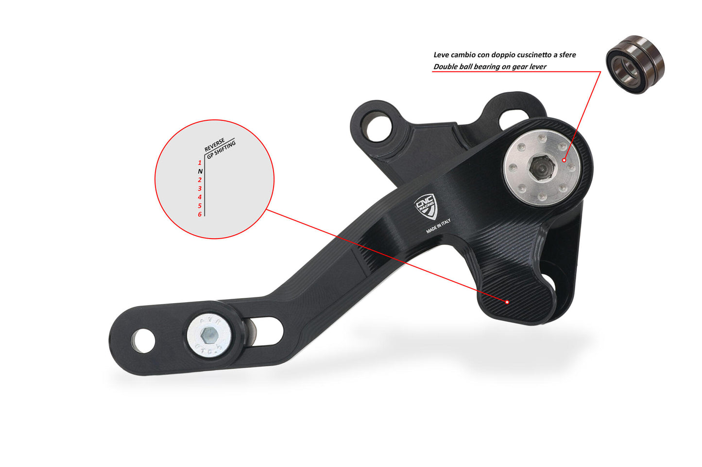 PEC07 - CNC Racing SLIDE Adjustable Reverse (GP) Shift Lever Kit for Ducati Multistrada V4 (all)