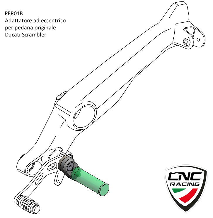 PER01B - CNC Racing 24 Postion Rider Footpeg Mounts Kit for Ducati Scrambler