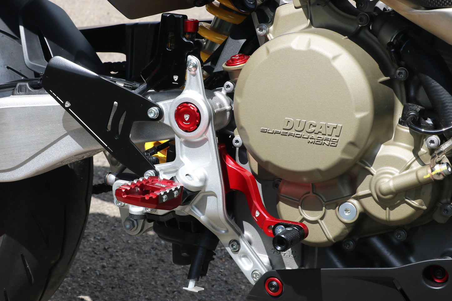 PES06B - CNC Racing Aluminum Heel Guard Kit for OE Rearsets For Ducati Hypermotard 698 Mono
