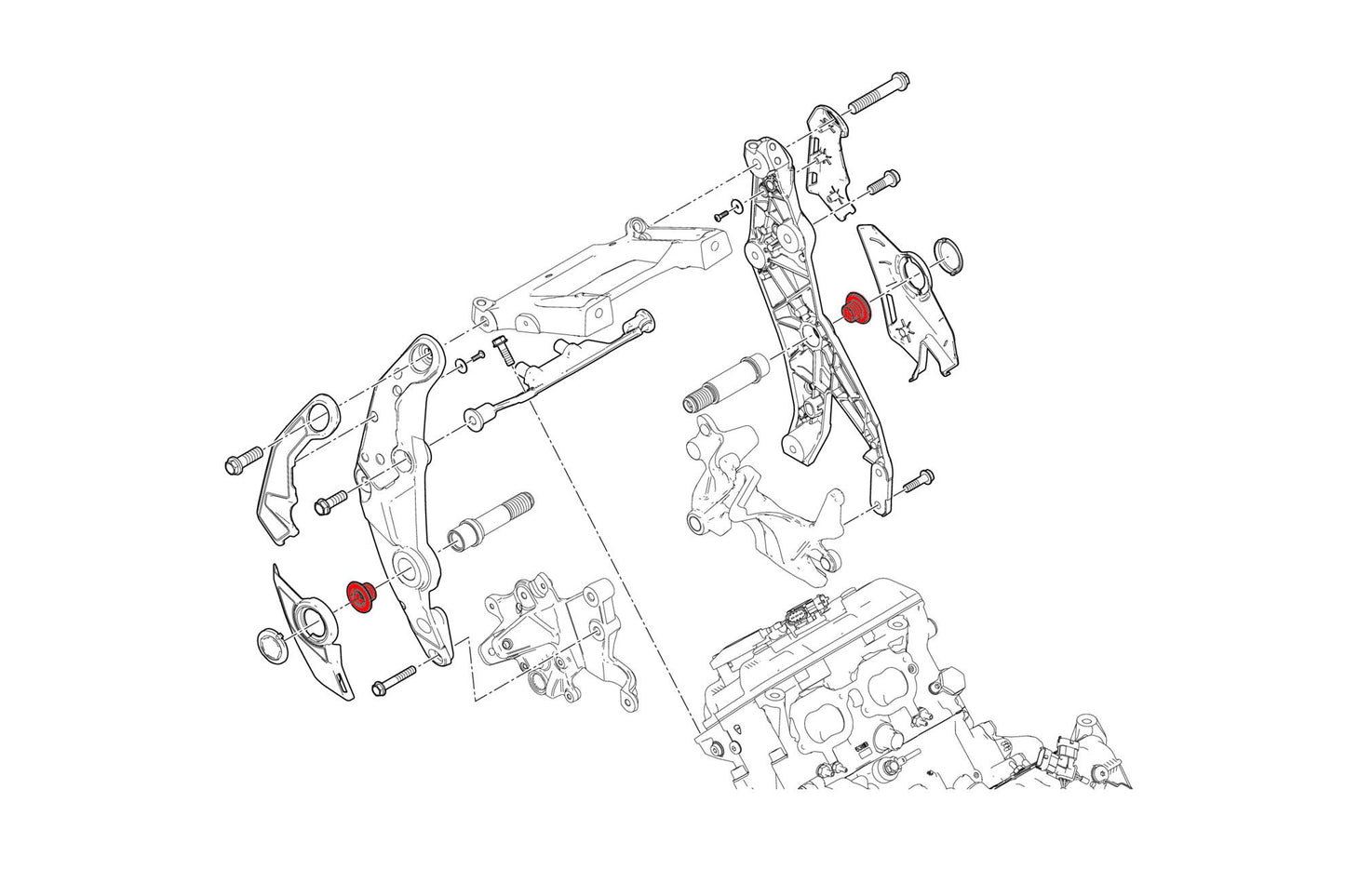 PEV05 - CNC Racing Ergal Main Rearset Bolts For Ducati Diavel / Multistrada V4 / S / Sport