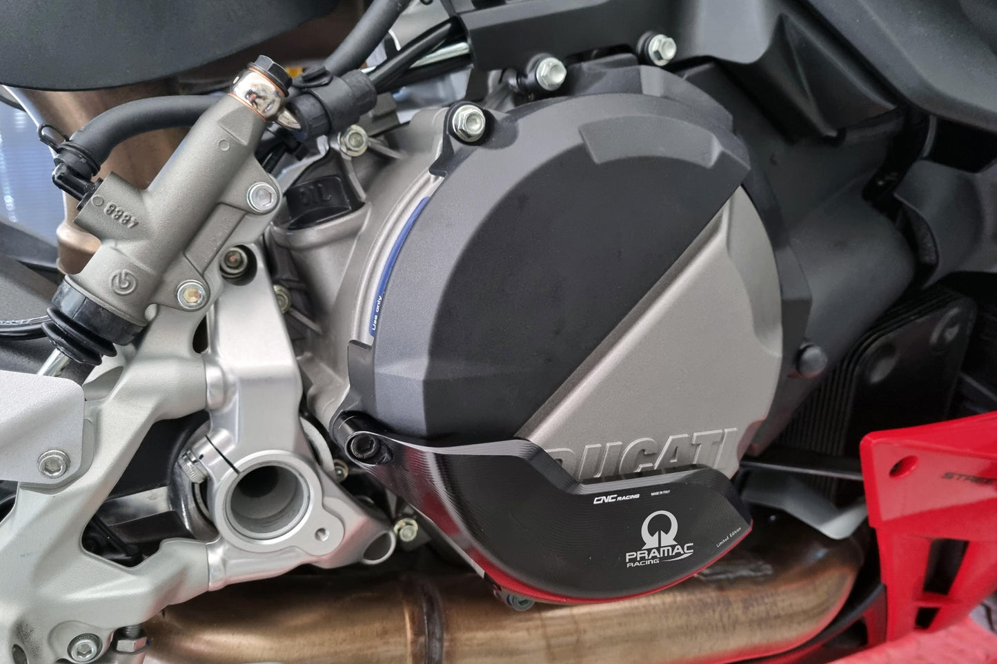 PR322BPR - CNC Racing PRAMAC RACING LIMITED EDITION RPS Clutch Guard for Ducati Streetfighter V2