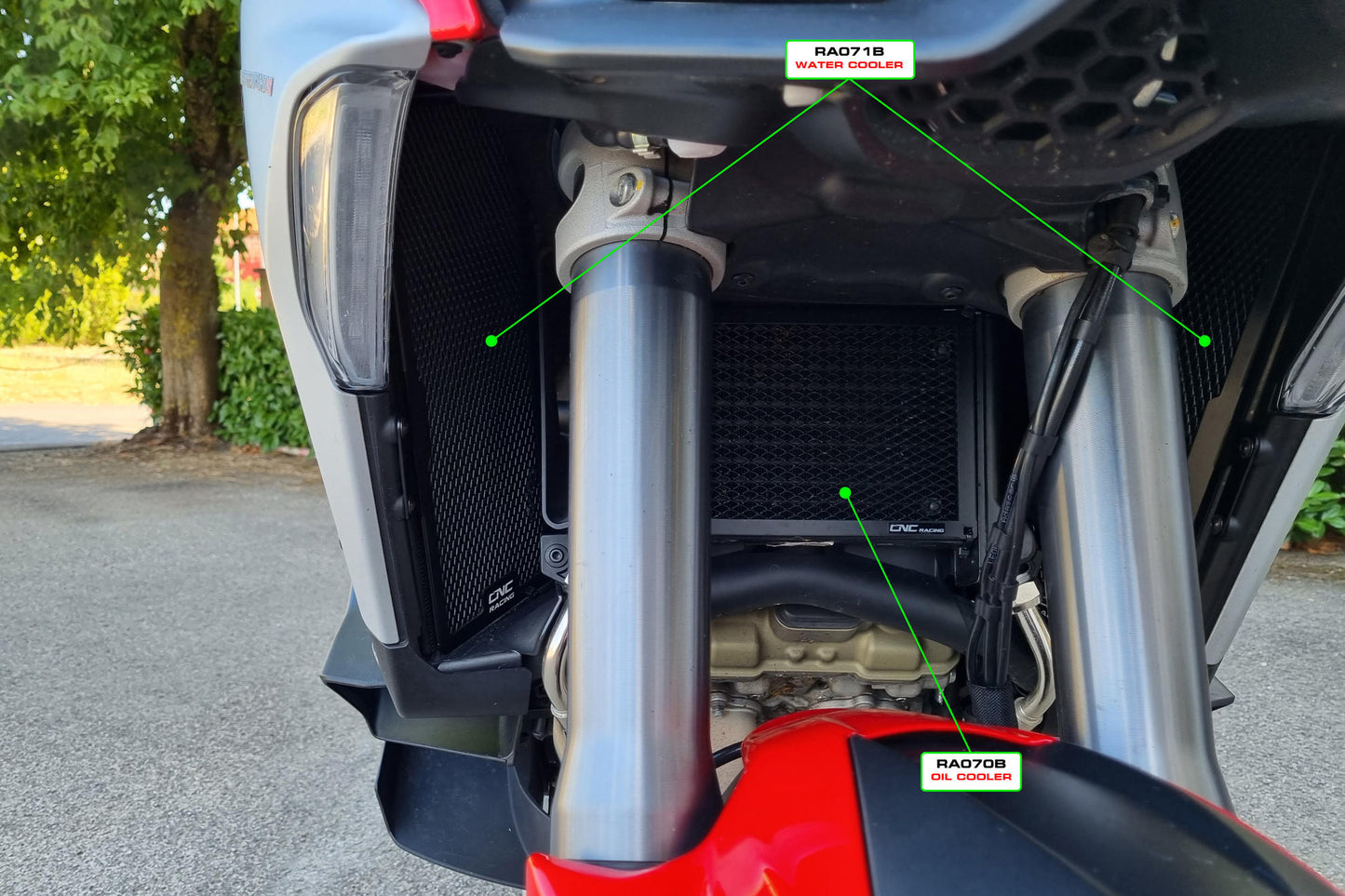 RA070B - CNC Racing Oil Cooler Guard for Ducati Multistrada V4 (all)