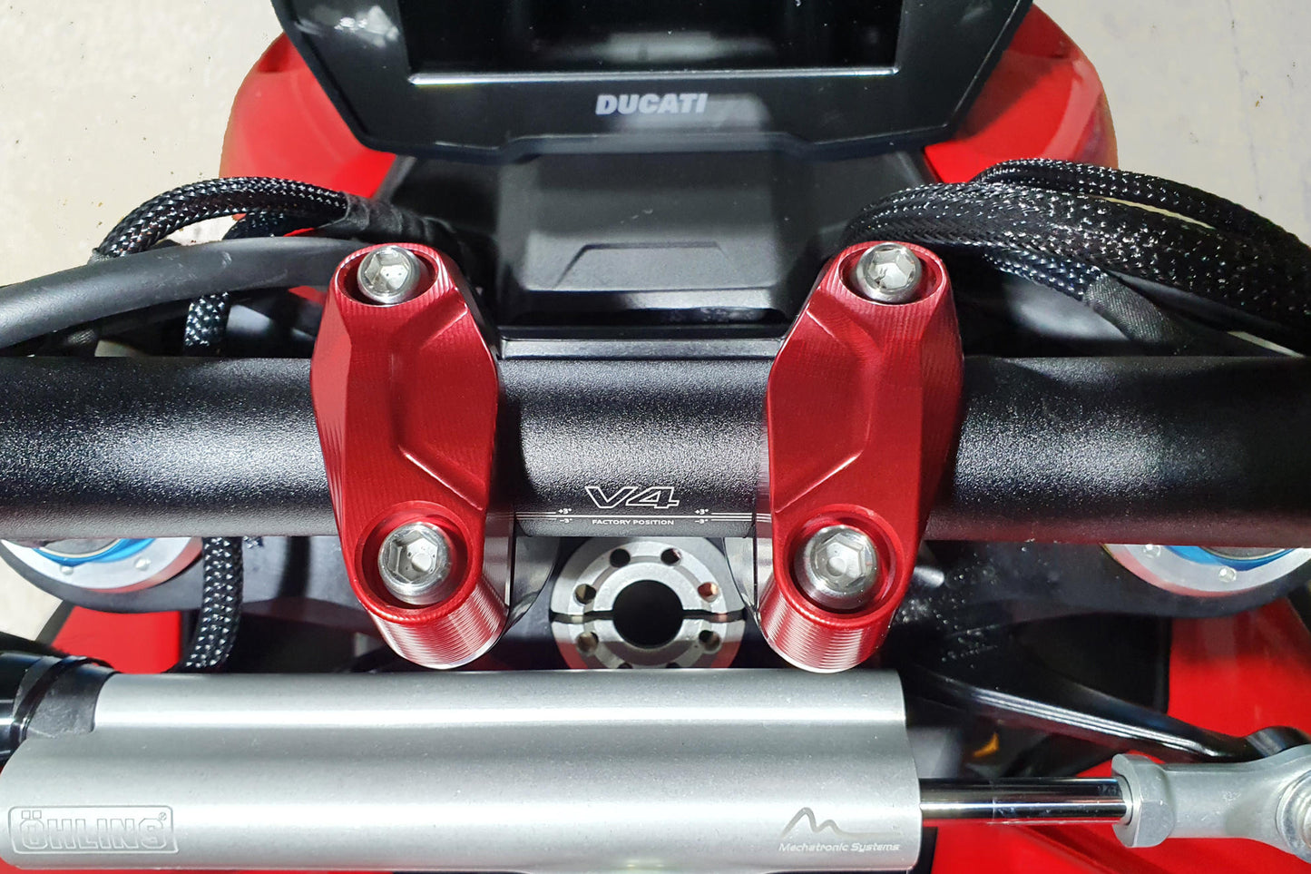 RM257 - CNC Racing Handlebar Clamp for Ducati Streetfighter V4/V2 , Monster 937. and DesertX