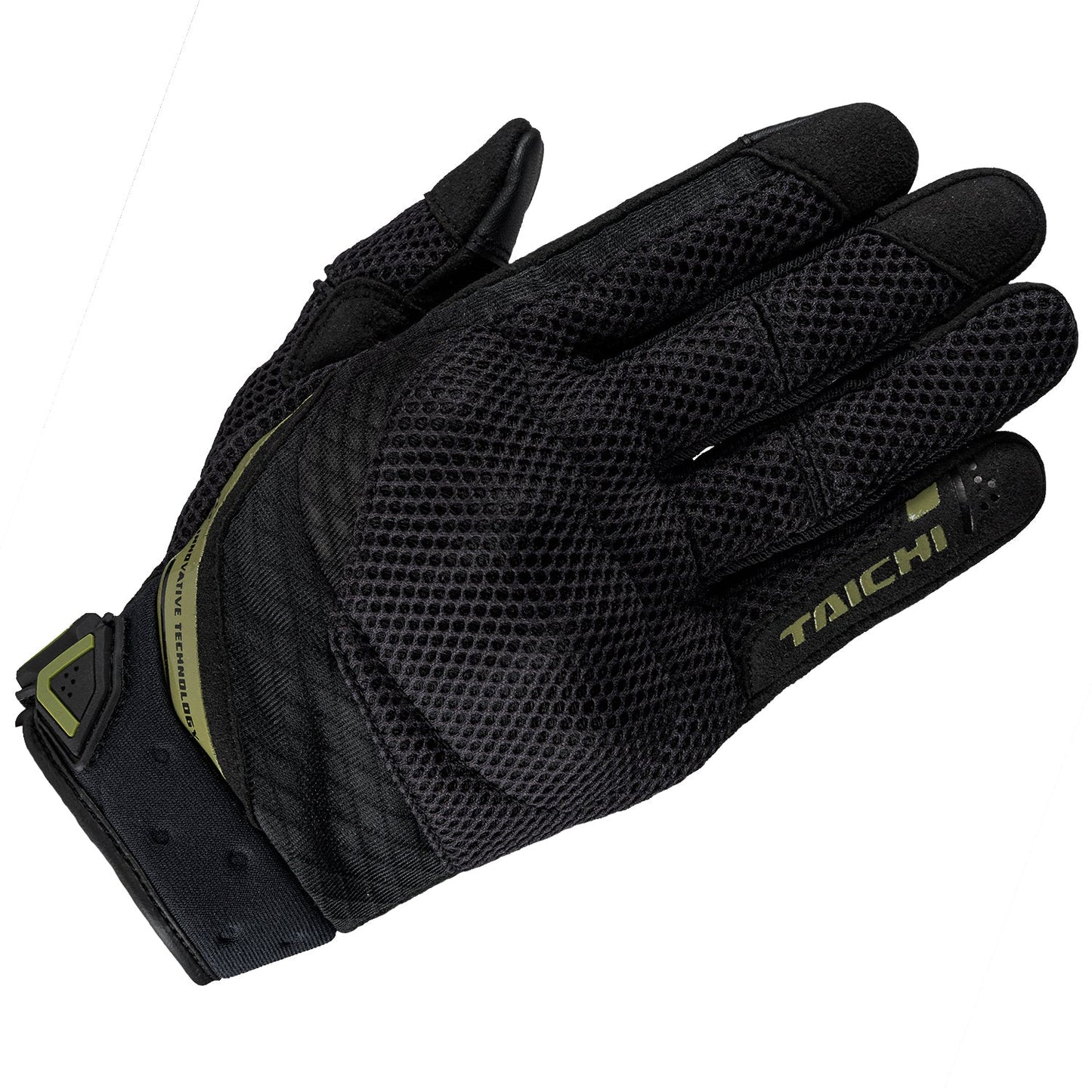 RS Taichi - RUBBER KNUCKLE MESH GLOVE BLACK/KHAKI RST447