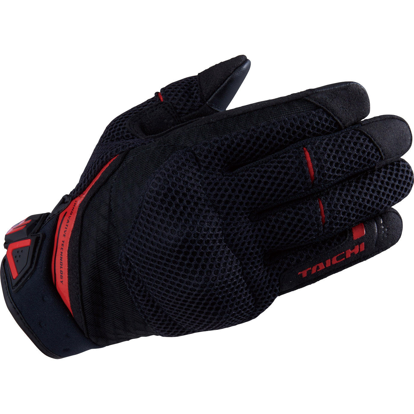 RS Taichi - RUBBER KNUCKLE MESH GLOVE BLACK/RED RST447