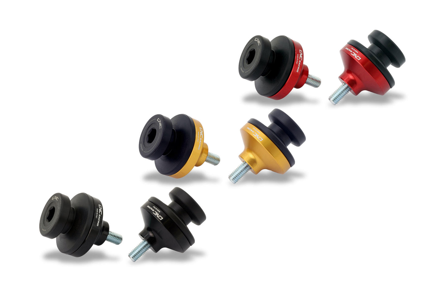 SC300 - CNC Racing Large Delrin / Aluminum Swing Arm Spools for Ducati Mulitstrada V4 / 950 / 1200 / 1260 Enduro (M8 size)