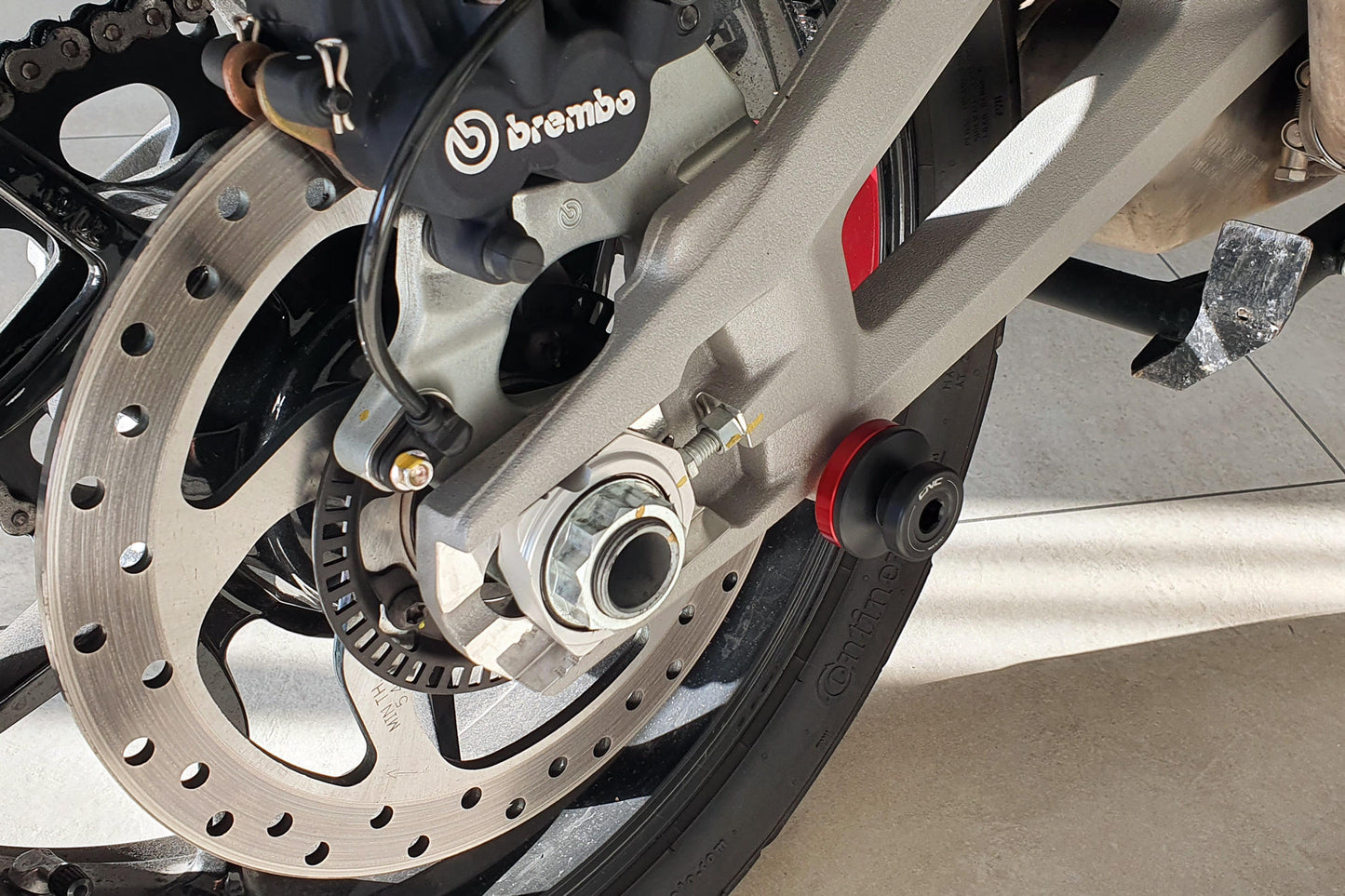 SC300 - CNC Racing Large Delrin / Aluminum Swing Arm Spools for Ducati Mulitstrada V4 / 950 / 1200 / 1260 Enduro (M8 size)