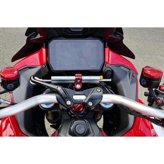 SD118 - CNC Racing Steering Damper Mount kit for Ducati Multistrada V4 / S with CNC Racing Handlebar Clamp RM251