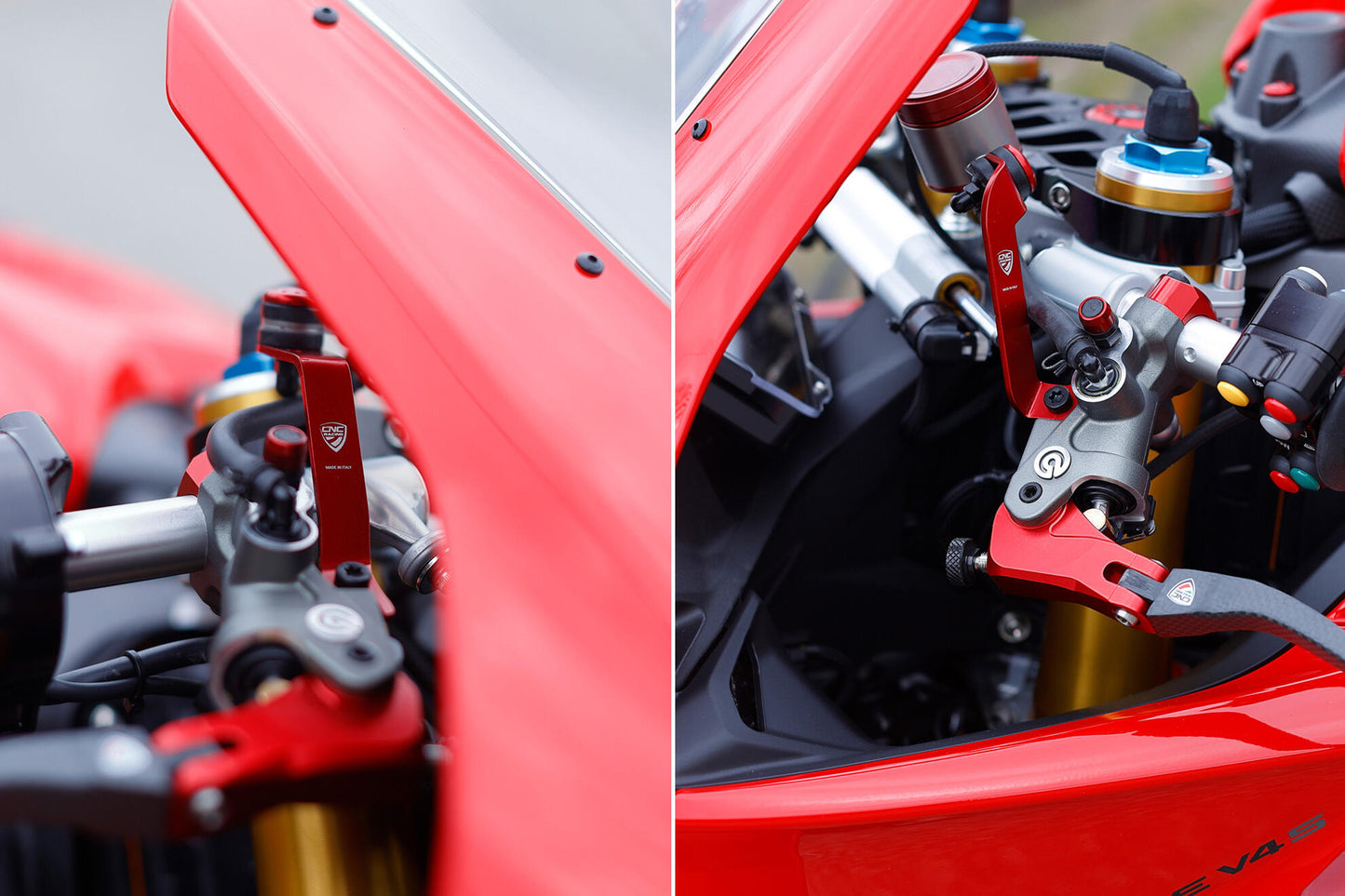 SEA21 - CNC Racing Aluminum Front Reservoir Brackets for the Ducati Panigale V4 (2025+)