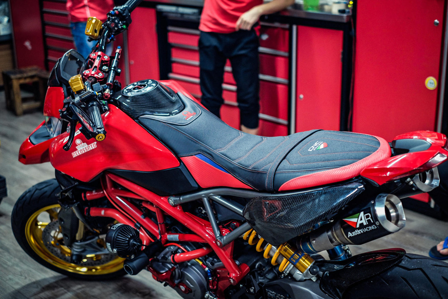 SLD05PR - CNC Racing PRAMAC RACING LIMITED EDITION Rider Seat Cover for the Ducati Hypermotard 950